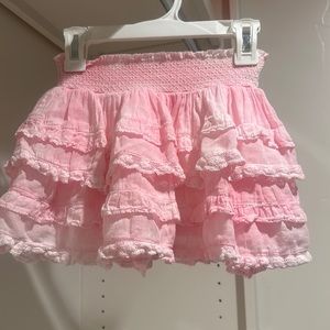 LoveShack Fancy kids ruffle skirt pink